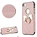 Produktbild DasKAn Strass Glitzer Silikon Hülle für iPhone 7/8 mit Metall Ringhalter,Glänzend Sterne Hybrid Weich Dünn Gummi Rückseite Handyhülle Stoßfest Kratzfest Flexibel Gel TPU Schutzhülle,Rose Gold#2