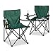 Produktbild Relaxdays Campingstuhl 2er-Set, klappbar, Armlehnen, Getränkehalter, Picknickstuhl, Outdoor, HBT: 82 x 78 x 50 cm, grün