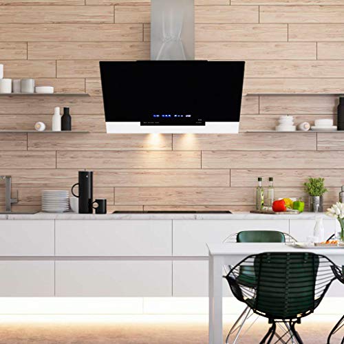 Hotte Kaiser AT 8438 F ECO - 80 cm - En acier inoxydable - Avec verre noir - TouchControl - Avec LED - Avec minuterie - Filtre à charbon