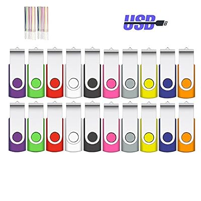 kacai 8 GO Clé USB 2.0 Lot de 20 Pièces de Lecteur Flash Disques Rotatives Haute Vitesse avec Cordes Bon Cadeau pour Enfant Parents et Amis(Multicouleur/Couleur Mixte)