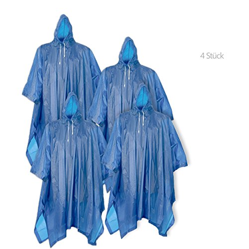 2 oder 4 Stück Regenponcho / s mit Kaputze waschbar bis 20 C gute Qualität Sparpackung - 2