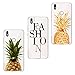 Produktbild BQ Aquaris X / X PRO Hülle 3PC Ananas und Buchstaben Weichem Silikon [Scratch-Resistant] Clear Bumper Handy Tasche Telefon Etui TPU Schale für BQ Aquaris X / X PRO mit EIN Einhorn Schlüsselanhänger
