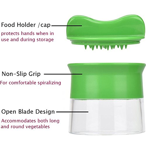 Phego Spiralschneider Hand für Gemüsespaghetti kartoffel ,Gurkenschneider, Gurkenschäler, Möhrenreibe Möhrenschäler, Gemüsehobel - 2