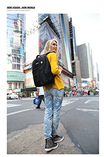 Aspen Business Laptop Rucksack 15.6-17 Zoll Wasserdicht Wanderrucksack Sportrucksack Reiserucksack Schulrucksack Mädchen Herren Damen - 8