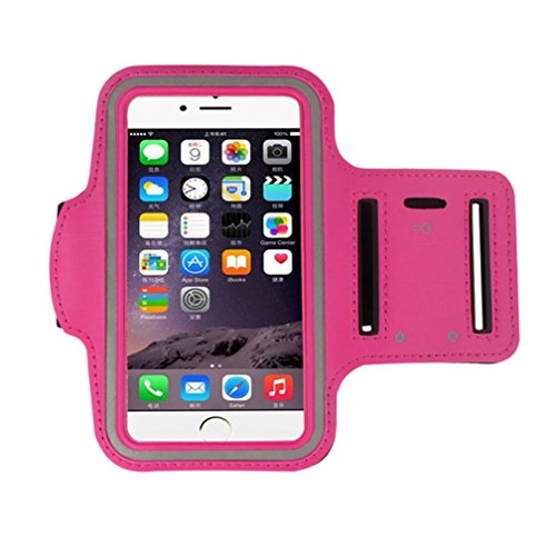 iphone 6s Plus Armband (5.5Inch), Koly Running Sports Sweatproof Armband Gym iphone 6s+ Arm Band Cover Case (Hot pink)