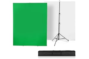 SEDGEWIN Vielseitiger Hintergrundständer, 6.5x6.5ft knitterfester zusammenklappbarer Hintergrund Chromakey-weißer/grüner Bildschirm für Fotostudio-Videoaufnahmen, Porträt-Headshot-Fotografie (2x2m 6.5x6.5ft)