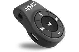 APEKX Clip Bluetooth Audio Adapter for Headphones, Headset, Speaker, Wireless Receiver with MIC for Hands-Released Call and Music