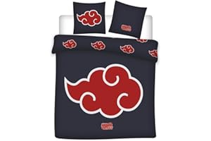 Aymax Parure da letto Naruto doppio, 2 persone, copripiumino 240 x 220 cm + 2 federe 65 x 65 cm, in policotone
