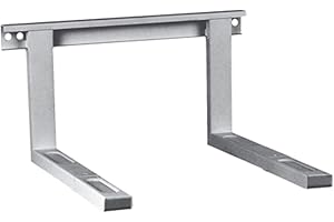 SAT-FOX Mikrowellenhalterung Mikrowellen Halter Wandhalterung Farbe silber bis 35 kg ausziehbar 38,5 x 51 cm inkl. Montagematerial Grillofen Mikrowellenhalter Regal Wand