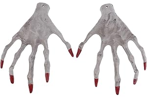 Amosfun Hexe Hände Halloween dekorative Requisiten Skelett Ghost Hand Hexe Hand Form Spielzeug Monster Hände realistische Kunststoff Skelett Hände für Halloween Party Dekoration