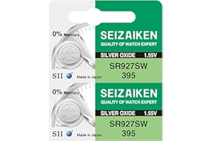 Seizaiken 395 SR927SW 1.55V 0% Hg Silver Oxide Watch Battery (2 Batteries) Made in Japan by Seiko