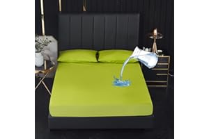 Menkala Matratzenschoner Wasserdicht 90x200cm Spannbettlaken Atmungsaktive Matratzenauflage Inkontinenzunterlage Waschbar Matratzentopper wasserdichte Matratzenbezug TPU Folie Inkontinenzauflage Grün