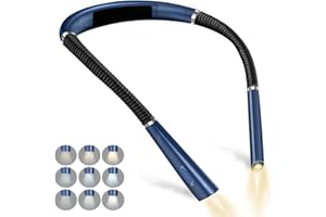 ASIDE LED Luz de Lectura Cuello, Luz para Leer Libros en la Cama, 3 Colores & 3 Brillos Ajustables, Recargable lampara de lectura Perfecta para Leer, Tejer, Acampar, Hacer Reparaciones