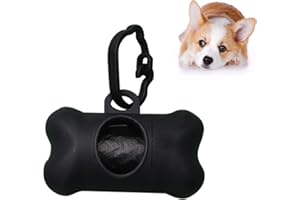 ZENVALY Porta Sacchetti Cane, Porta per Sacchetti dei Rifiuti di Animali Domestici, Distributore Sacchetti con 1 Rotoli Sacchetti di Cacca Cane Sacchetti dei Rifiuti Cane a Tenuta Stagna, Nero