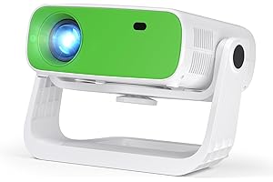 Wielio 2025 New Smart Projector Built-in Apps, Native 1080P 4K Supported, WiFi 6 & Bluetooth 5.2, Low Fan Noise (<30dB), 120° Adjustable Stand, Auto Keystone Home Cinema Projector for iOS/Android/PS5