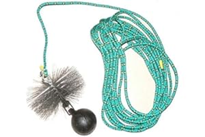 rg-vertrieb Kaminbesen Schornsteinbesen Kehrbesen Zugbesen Rußbesen aus Stahldraht + Zugseil PP-Seil + Zuggewicht 3,2kg Set Größe wählbar (Besen 18cm, Zugseil 15m)