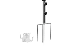 LEcylankEr sonnenschirmständer - Schirmständer mit 4 Heringen, Abnehmbar Einstellbar Robuster Bodenanker fur Sonnenschirm aus Metall, Erdspieß Sonnenschirm im Freien, für Strand Gras Sand