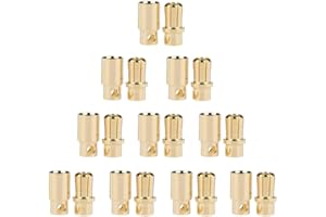 LinsyRC 10 Pairs Connecteur Mâle Femelle Fiche Banane 8MM 8.0MM Plaqué Or pour RC Batterie ESC Moteurs (8.0MM)