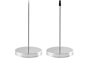 euluoziqing 2 Stück Zettelspießer, Bonspießer Zettelhalter, Quittung Halter mit Rundfuß für kassenbon kassenzettel aufbewahrung Bars Büros 14 cm (Silber)