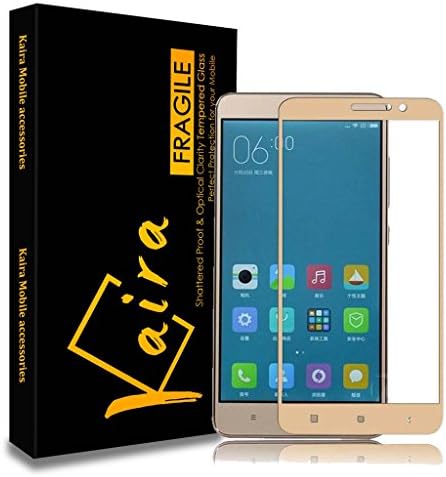 Kaira 2.5D 0.3mm Pro+ Gold Colour Full screen Tempered Glass Screen Protector For Xiaomi Redmi Note 3