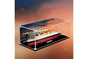OKCELL Vitrina para Lego 10294 Titanic, vitrina compatible con Lego 10294 Titanic, con fondo pintado, escaparate acrílico de 3 mm, vitrina colectibles a prueba de polvo