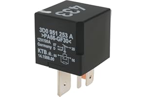 VGOL 1 Pièce de Rechange de Relais de Voiture à 5 Broches 3D0951253A 12 V 50 A Commutateur de Relais Automobile Compatible avec Volkswagen