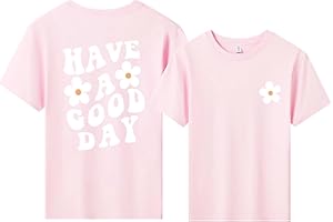 TUANMOZI T-Shirt Mädchen Sommer Kurzarm Weisses Tshirt Kinder Baumwolle Tops für Mädchen Mode Druck Shirt Rundhals Sport Leicht Tshirts für Mädchen