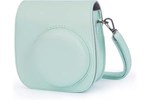 Leebotree Sofortbildkameras Tasche Kompatibel mit Instax Mini 12 / Mini 11 Sofortbildkamera aus Weichem Kunstleder mit Schulterriemen und Tasche (Mint Green)
