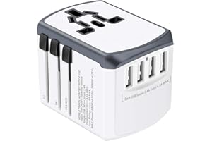 Reisestecker Weltweit 224+ Ländern Universal Travel Adapter mit USB und AC Steckdosenadapter Internationale Reiseadapter für USA England Australien Europa Deutschland China Thailand Usw