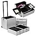 All in 1 Pro Large Aluminium Hairdressing Makeup Vanity Toiletry Storage Nail Case Box Beauty Cosmetics Trolley 4 in 1 (Silver)