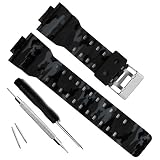 Ersatzarmband aus Naturharz für Casio G-Shock Herren-Armbanduhr GD120/GA-100/GA-110/GA-100C (Camouflage-Grey)
