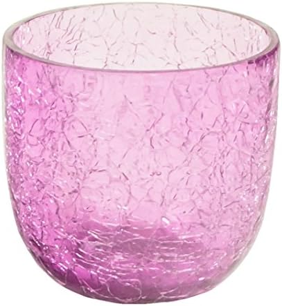 Shattered Glass Design Candle Tea Light Holder Lantern Home Wedding Decoration (Pink)