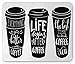 Produktbild Coffee Mouse Pad, Life Begins After Coffee Everything Gets Better with Coffee Motivation Art, Standard Size Rectangle Non-Slip Rubber Mousepad, Black and White