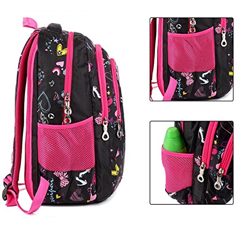 Happy Cherry Schulrucksack Blumen Schulranzen Schultasche Sports Rucksack Freizeitrucksack Daypacks Backpack f  r M  dchen Jungen Kinder Damen Herren 