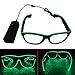 Produktbild BADASS SHARKS EL Wire LED Light Up Shutter Shaped Glasses for Rave Costume Party Leuchtbrille (Grün)