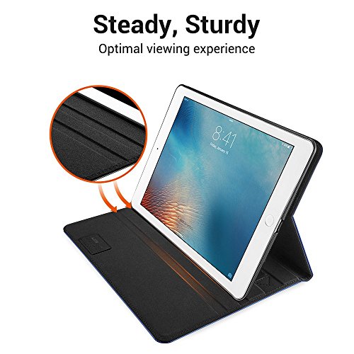Neues iPad 9.7 2017 Hülle, ESR® Intelligent Bildserie Cover Unternehmen Stil Case PU Ledertasche mit Auto aufwachen / Schlaf Funktion Schutzhülle für Neue iPad 9.7 Zoll 2017 (Blau) - 5