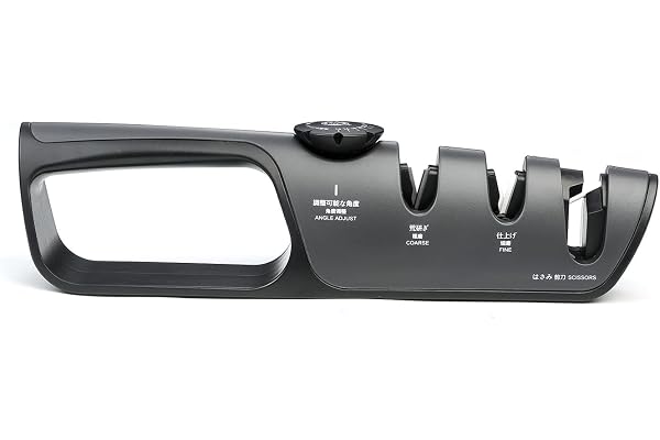MITSUMOTO SAKARI Professionell Knivslipare, Japansk Multifunktions Knivslip | Enkel Knivslipare Med Justerbar Vinkelknapp, 14°–24°, 3-stegs Knivslipar, Poleringsslipare, Halkfri ABS-bas