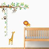 Decowall DM-1401 5 Kleine Affen Baum Wandsticker Wandaufkleber Wandtattoo Kinderzimmer - 5
