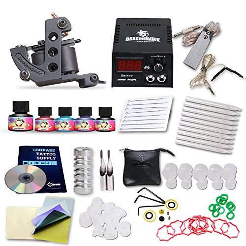 Generic Starter Tattoo Kit Machines USA Brand Inks Colors Top CE Power Supply K4EUYMX