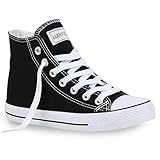 adidas sneaker nieten  Stiefelparadies Sportliche Damen Sneakers Stoff Camouflage Schnürer Sneaker High Neon Sport Schuhe 26848 Schwarz Ambler 40 Flandell