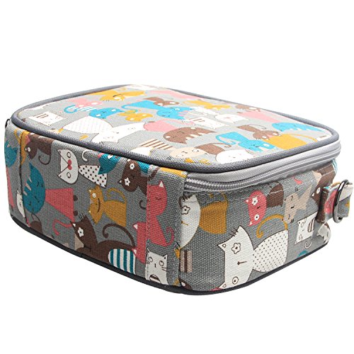 Teamoy Estuche para 84 l  pices Neceser de C  smico Caja de almacinamiento Bolsa de viaje Organizador de art  culos el  ctronicos  gatos