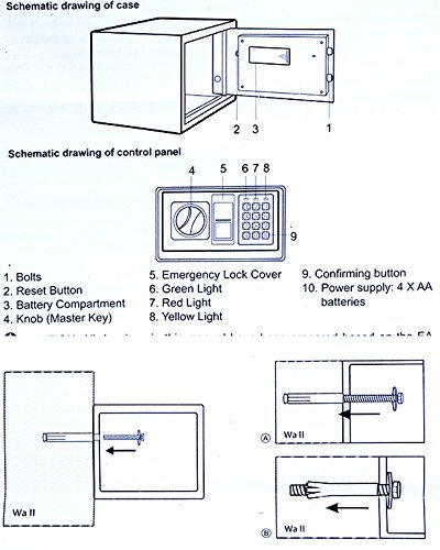 Caja fuerte - cerradura de combinaci  n 23 X 17 X 17 cm