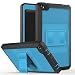 Produktbild MoKo Fire 7 2015 Hülle - [Heavy Duty] Anti-Schock Dual Layer Case Schutzhülle Bumper mit Standfunktion/integriertem Bildschirmschütz für Amazon Fire 7.0" (5. Generation - 2015 Modell), Blau/Schwarz