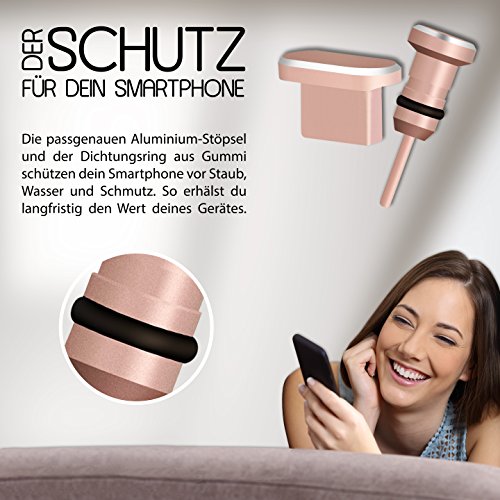 Staubschutz StÃ¶psel Smartphone by innoGadgets | Staubstecker, Schutz fÃ¼r Android Micro-USB Anschluss - Samsung Galaxy u.v.m. | Aluminium StaubstÃ¶psel [alle Farben] + GRATIS Silikon-Clip | Gold