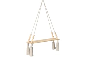 NSXIN Makramee Wandbehang Regal Boho Pflanzenhänger Pflanzkorb Blumentopf Halter Blumenampel Deko mit Baumwolle Gewebte Quaste Für Schlafzimmer Und Wohnzimmer (Stil K)