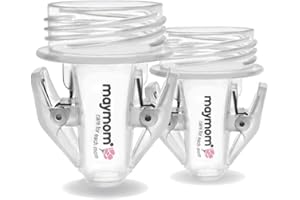 MAYMOM Breastmilk Storage Bag Adapters for Spectra S1, S2 Pumps, Avent Comfort Wide Mouth Flange Pump (2 Pack)