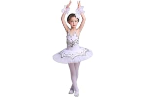 Yudesun Ragazze Danza Paillettes Ballerina Costumi - Balletto Body Principessa Sport Costumi tutù Abito Ginnastica Spettacolo Gonna