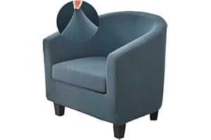 WWQQKJ Stretch-Bezug for Chesterfield-Sessel for 1 Sitzer, 2-teilig, einfarbig, rutschfest, for Cocktailsessel mit Sitzbezug for Bar, Wohnzimmer, Schlafzimmer, Club(Dark gray)