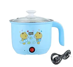 IMUU Electric Multifunction 1.8 L Mini Cooking Pot for Pasta, Soup, Egg Boiler, Rice | Mini Portable Pot Electric Stainless Steel Cooker with Steamers for Home, Office and Travel |