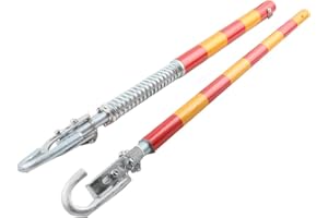 Lfhelper Abschleppstange Pannenhilfe mit Federdämpfung 3T Abschleppstange Auto Abschleppstange Schlepplänge Stahl Sicherheits-Abschleppstange Car PKW KFZ Abschleppsystem 175cm, Rot und Gelb